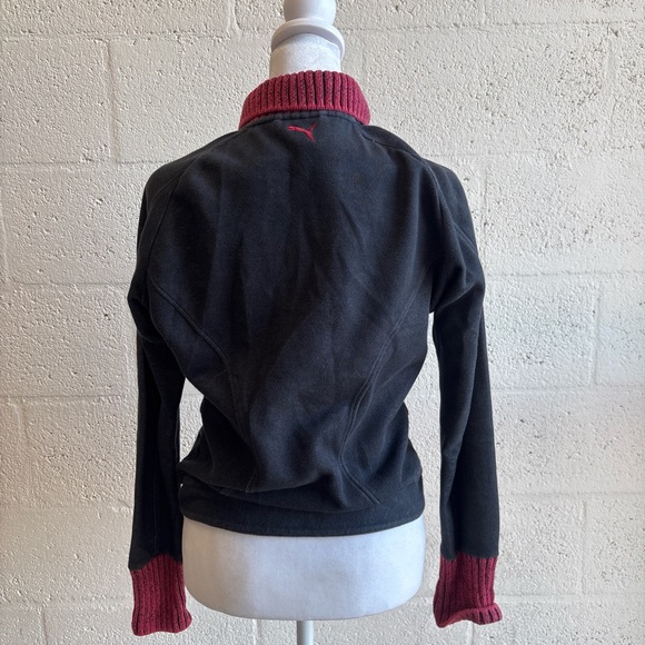 Puma Women's Black Bomber Jacket with Red Details - Picture 3 of 6